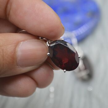Garnet Earrings: Dangle Drop, Oval, January Birthstone, 8 of 11
