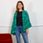 Japanese Pine Needle Print Green Short Light Weight Kimono, thumbnail 5 of 7