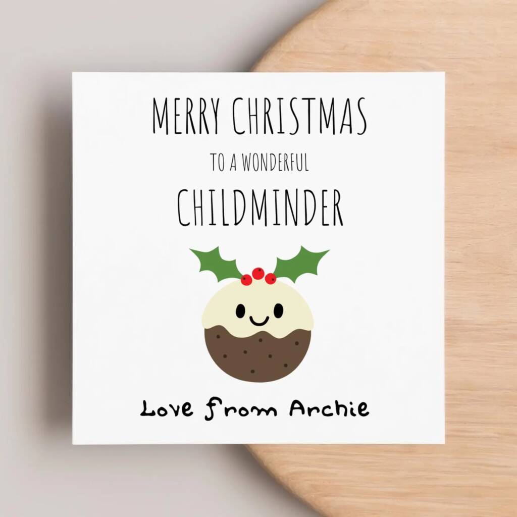 Childminder 'From Your Little Pudding' Personalised Christmas Card