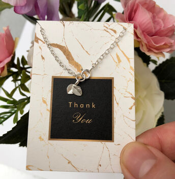 Thank You Bridesmaid Sterling Silver Mini Leaf Bracelet, 5 of 11