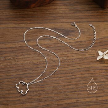 Sterling Silver Cloud Outline Pendant Necklace, 4 of 11