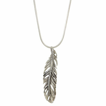 Freedom Feather Silver Pendant Necklace, 3 of 10