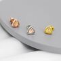 Triangle Opal Stud Earrings In Sterling Silver, thumbnail 8 of 12
