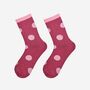 Women's Glitter Socks Berry Pink Large Polka Dots, thumbnail 1 of 5