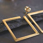 Square Earrings Gold Geometric Jewellery, thumbnail 2 of 6