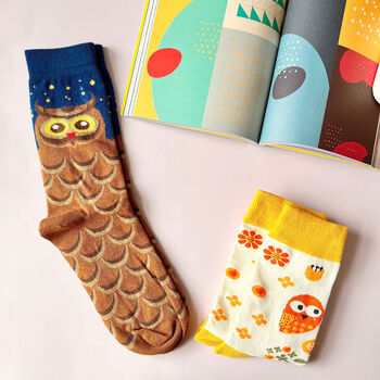 Delightful Owl Three Pairs Socks In A Box Gift, 4 of 9