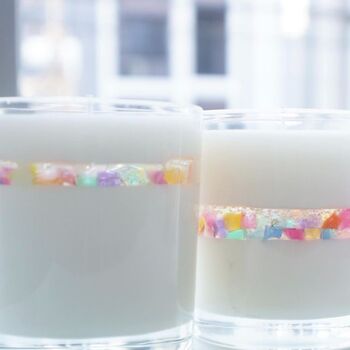 Gift Box Of Two Personalised Soy And Gems Candles, 5 of 5