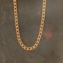 Gold Curb Chain Necklace 18 K Gold Plated, thumbnail 7 of 9