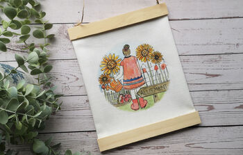 Sunflower Girl Embroidery Pattern, 6 of 7