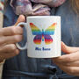 Rainbow Butterfly Personalised Teacher's Mug, thumbnail 1 of 2