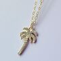 Palm Tree Tropical Pendant Necklace, thumbnail 2 of 8