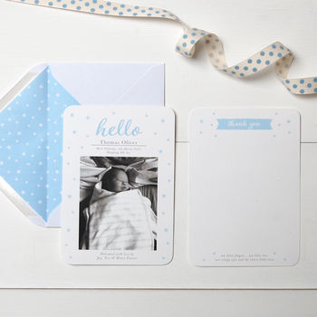 New Baby Photo Birth Announcement Thank You Card, 6 of 9