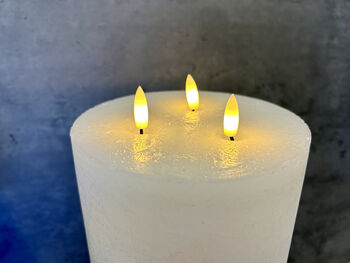 30cm Xl White LED Pillar Candle – Real Wax, 6 of 12