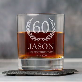 Personalised Birthday Crest Glass Tumbler, 7 of 8