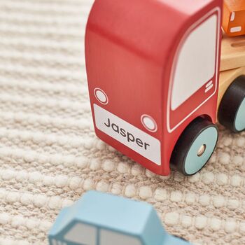 Personalised Wooden Transporter Lorry Toy 12m+, 4 of 8