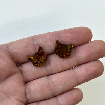 Abalone Cat Stud Earrings, 5 of 7