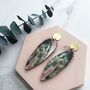 Pink Plant Statement Drop Earrings, thumbnail 1 of 3