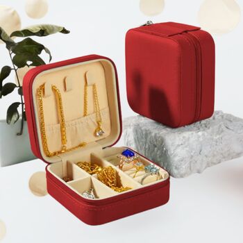Portable Jewellery Box In Light Pink, Mint Green, White Or Red, 4 of 12