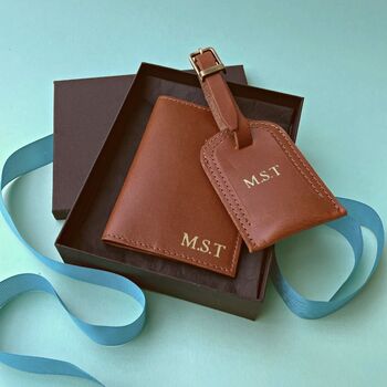 Personalised Leather Travel Set Gift Box, 5 of 7
