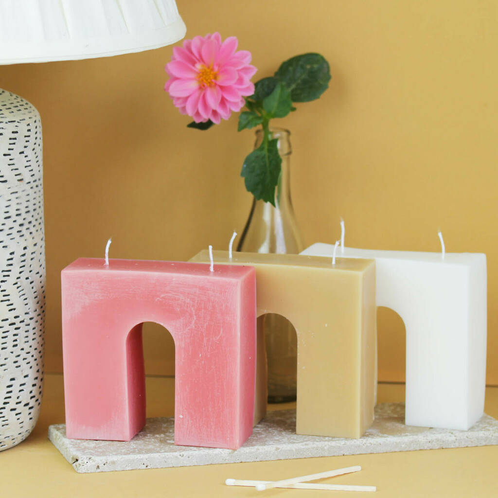 Large Square Arch Pillar Candle, 1 of 6