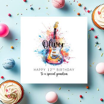 Electric Guitar Birthday Card, 2 of 4