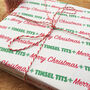 Funny Tinsel Tits Christmas Wrapping Paper, thumbnail 2 of 5