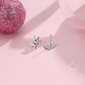 Sterling Silver Tiny Quokka Stud Earrings, 4 of 11