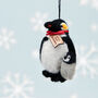 Felt Penguin And Baby Christmas Decoration, thumbnail 1 of 2
