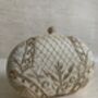 Gold Oval Embroidered Handcrafted Clutch Bag, thumbnail 1 of 10