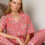 Personalised Women’s Pure Cotton Pyjama Set – Red Gingham, thumbnail 5 of 11