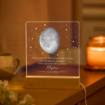 Personalised Grandad Moon Acrylic LED Lamp, 2 of 4