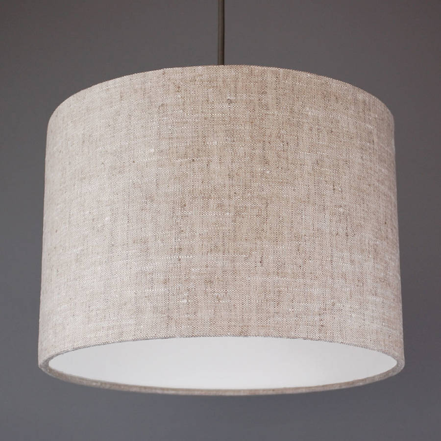Natural Beige Washed Linen Fabric Lampshade By Quirk