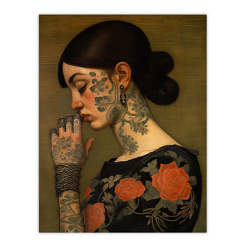 Dare To Be Different Tattooed Female Wall Art Print, 6 of 6