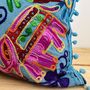 Hand Embroidered Elephant Cushion Cover, thumbnail 8 of 12