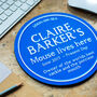 Personalised Blue Plaque Mouse Mat, thumbnail 6 of 6