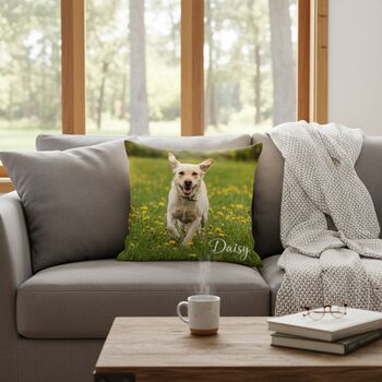 Personalised Custom Pet Photo Cushion In Soft Chenille, 7 of 12