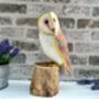 Large 30cm Hand Carved Painted Intricate Wooden Barn Owl Figurine For Bird Lovers, thumbnail 6 of 10