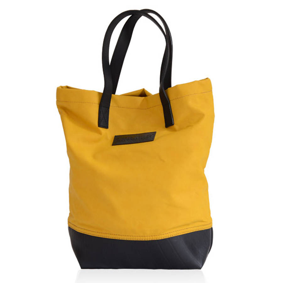 reclaimed rubber / cotton suede tote bag *new low price by rubber ...