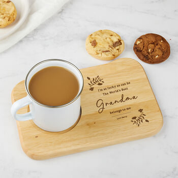 Personalised Best Mum Mother's Day Wooden Tea And Biscuit Tray, 8 of 9