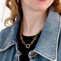 Golden Hour Chunky Plated Chain Large Clasp Necklace, thumbnail 4 of 6
