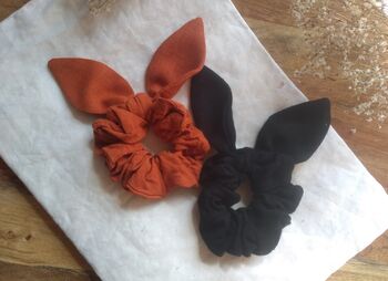 Bunny Bow Linen Scrunchie, 8 of 12