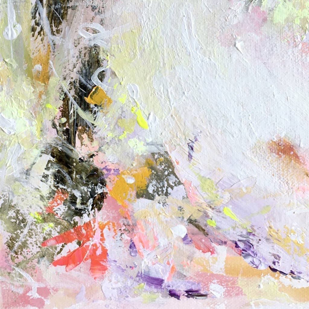 Pink And Green Abstract Wall Art Original Canvas By PaintMeHappy Art