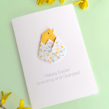 Personalised Happy Easter Origami Chick Card, 6 of 7