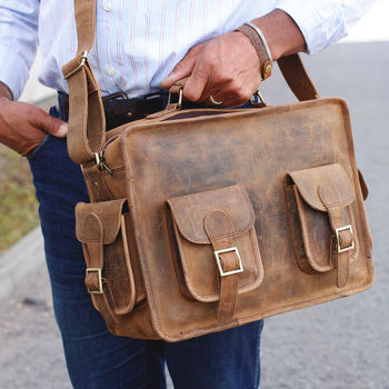 Classic Leather Flight Bag By Scaramanga | notonthehighstreet.com