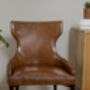Vintage Faux Brown Leather Dining Chair, thumbnail 7 of 12