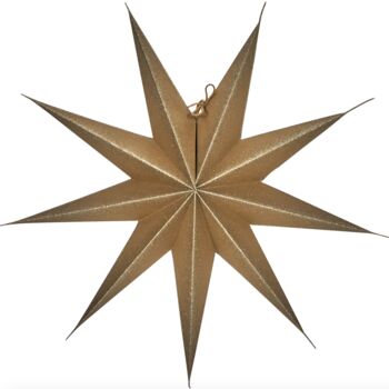Handmade Natural Nine Point Paper Star, 3 of 3