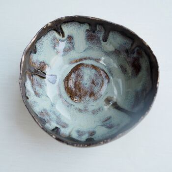 Handmade Blue Green Gold Mini Ceramic Ring Dish, 6 of 8
