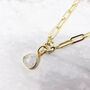 18k Gold Plated Moonstone Paperclip Chain Necklace, thumbnail 2 of 4