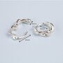 Sterling Silver Tiny Twisted Huggie Hoop Earrings, thumbnail 2 of 4