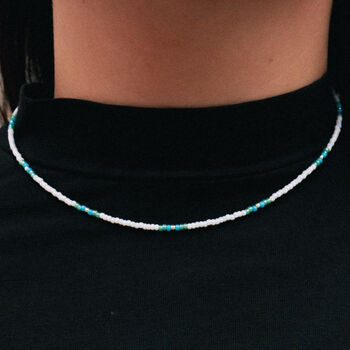 Ocean Turquoise And White Beaded Necklace, 2 of 2